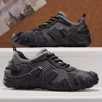 Breathable mesh sneakers men s fly-woven socks shoes men s spring and summer men s shoes 2025 new trendy shoes student 39