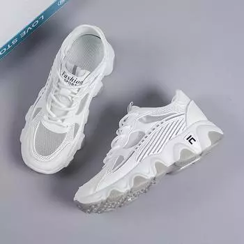 Breathable mesh women s dad shoes spring and summer trend new flat-bottomed thick-soled versatile casual sports shoes women 35