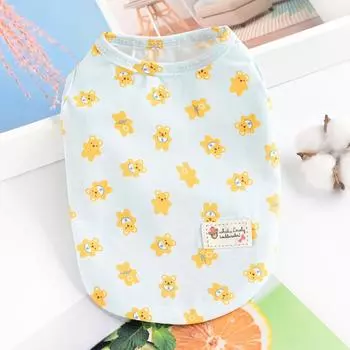 Breathable Pet Cat Clothes Small Dog Pomeranian Bi Bear Teddy Dog Vest Anti-hair Loss Summer Thin S