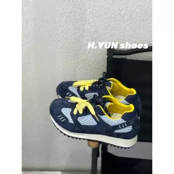 Breathable retro mesh women s new thick-soled inner height increase versatile casual sports running shoes 35 синий