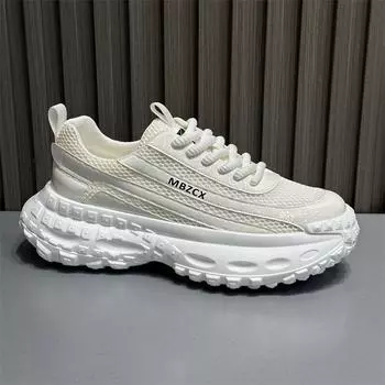 Breathable rivet tires, durian thick-soled dad shoes, casual and fashionable, comfortable shoes, rivet trend dad shoes 39 белый