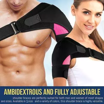 Breathable Shoulder Brace with Pressure Pad Neoprene Shoulder Compression Pain Sleeve Ice Shoul N6M3 black-One-size