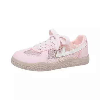 Breathable single mesh thin sweet high-value lace-up casual shoes thick-soled round head candy-colored single shoes 35