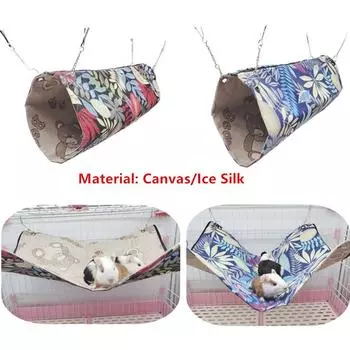 Дышащий летний гамак для хомяка, белки, подвесные качели для сахарного планера, многоцветный дизайн, аксессуары для хомяка, хорька синий