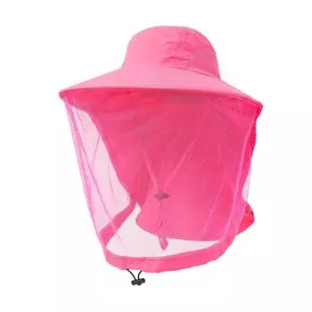 Breathable Sun Protection Bucket Cap Unisex Anti Mosquito Head Net Hat Insect Proof Cap Outdoor зелёный
