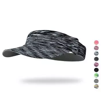 Breathable Topless Visor Cap Sweat Absorbent Sports Hat Hiking Golf Empty Top Hat Marathon Running Black white