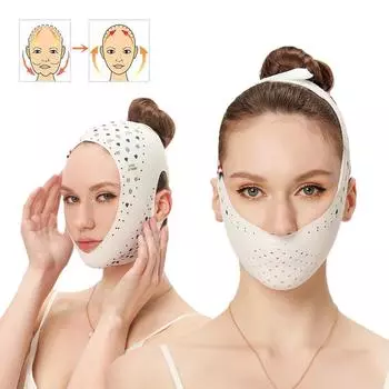 Breathable V Face Band Cheek Lift Up Face Thin Mask Wrinkle Reduce Bandage Shaping Bandage Anti P1C8 Daily use-One-size