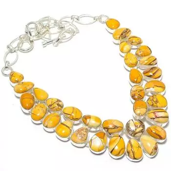 Ожерелье из серебра 925 пробы с брекчиевым мукаитом ручной работы, 18 дюймов JCN398-25