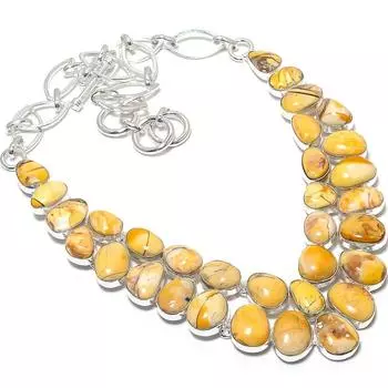 Ожерелье из серебра 925 пробы с брекчиевым мукаитом ручной работы, 18 дюймов JCN484-187