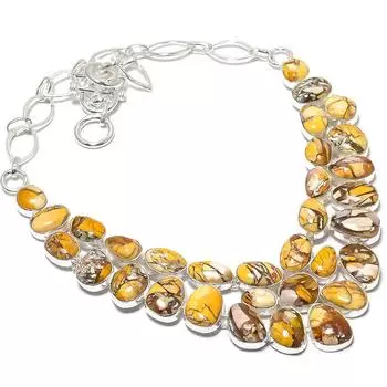 Ожерелье из серебра 925 пробы с брекчиевым мукаитом ручной работы, 18 дюймов JCN484-185