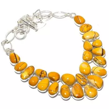 Brecciated Mookaite Gemstone Handmade 925 Silver Jewelry Necklace 18 JCN409-24