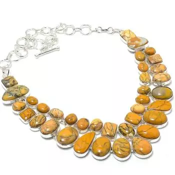 Brecciated Mookaite Handmade 925 Sterling Silver Gift Necklace 18 Y5O12