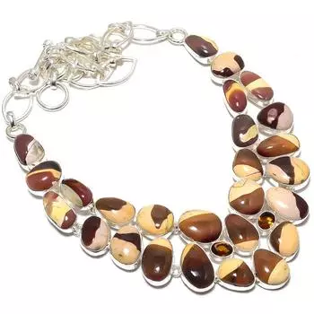 Брекчиевидный мукаит, дымчатый кварц, драгоценный камень, серебряное ожерелье 925 пробы, 18 дюймов, JCN409-26