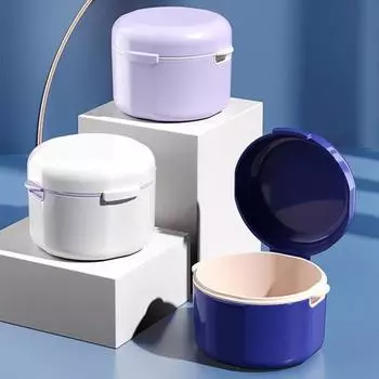 Брекеты Чехол для зубных протезов Полый дренаж Глубокая очистка ABS Удобный гигиеничный и надежный фиксатор Домашний продукт белый