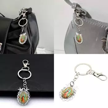 Брелки Богоматери Гваделупской, подвесные украшения для ключей, текстура сплава, идеально подходит для христианских праздников и мероприятий