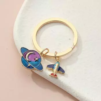 Брелки для ключей с изображением радуги и самолета, кольца, декоративные держатели, подвески, подарочные аксессуары