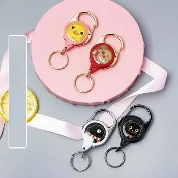 Брелки для ключей с изображением животных из мультфильмов, пряжка из цинкового сплава, выдвижная прочная катушка для значков, полезный держатель для карточек на открытом воздухе