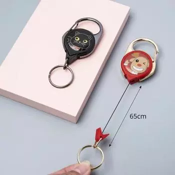 Брелки для ключей с изображением животных из мультфильмов, пряжка из цинкового сплава, выдвижная прочная катушка для значков, полезный держатель для карточек на открытом воздухе