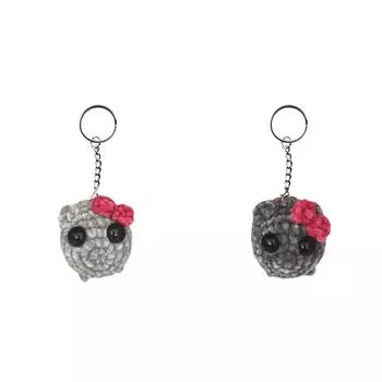 Брелки для ключей с плюшевым грустным хомяком AU Crochet (Светло-серый с мускусным оттенком