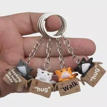 Брелки и подвески на сумку в виде корейской парной кошки: Набор из 4 Set of 4 Cats