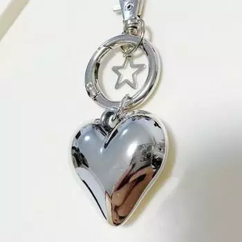 Брелки из сплава с большими сердцами, маленькими шариками, брелоки для женщин и мужчин, подарок на день рождения, украшение для сумочки Y2K Jewelry