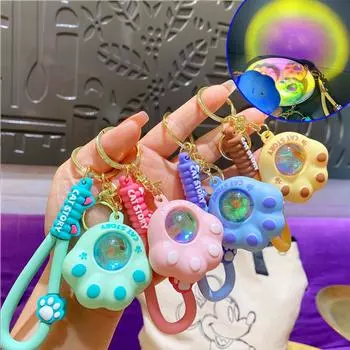 Брелки Кошачьи когти Kawaii Брелки с закатным светом Милый кулон Автомобильный держатель для ключей зелёный