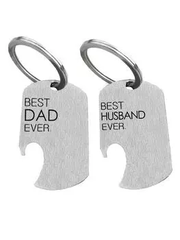 Брелки на День отца Кольца из нержавеющей стали для папы, мужа, подвески, держатели, подарочные аксессуары