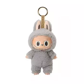 Брелки Плюшевая игрушка Аниме Фигурка Labubu Виниловый Подвеска Кукла Модель Игрушка Милый Монстр Реплика Брелок Подарки на День Рождения серый