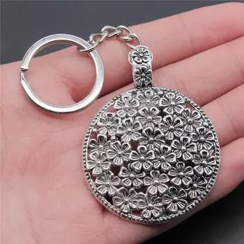 Брелки с цветком жизни, подвески для ногтей для вас, принадлежности для ювелирных колец, размер 28 мм A36-1pcs-22x23mm