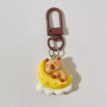 Брелки с изображением капибары из мультфильма Kawaii, симпатичный брелок для ключей в виде капибары, изысканный новинка, украшение для рюкзака, аксессуары, подарки