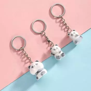 Брелки с мультяшной пандой, симпатичный трехмерный брелок с пандой, новинка, креативный рюкзак, украшения, аксессуары, подарки