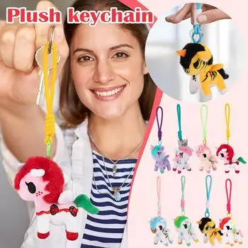 Брелки с плюшевыми игрушками, милые плюшевые животные, плюшевые игрушки, плюшевые пряжки для рюкзаков One Size