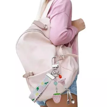 Брелки с подвесками в виде клубничной ленты, милый милый кулон, подвесной орнамент, брелок для ключей, украшение для рюкзака для женщин и девочек красный