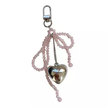 Брелки с подвесками в виде сердечек и кристаллов в виде банта, милые, симпатичные, подвесные украшения, брелок для рюкзака, украшение для женщин и девочек B