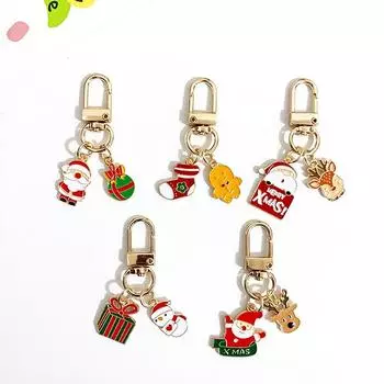 Брелки с подвеской в виде Санта-Клауса Kawaii, милый мультяшный брелок, креативный рюкзак, украшения, аксессуары, рождественские подарки