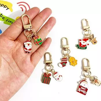 Брелки с подвеской в виде Санта-Клауса Kawaii, милый мультяшный брелок, креативный рюкзак, украшения, аксессуары, рождественские подарки