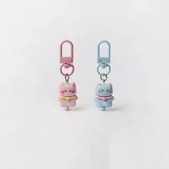 Брелки с забавными мультяшными котами, симпатичные подвески, брелки для женщин и девочек, чехол для наушников, подвески, украшения для сумочки, аксессуары, подарки белый