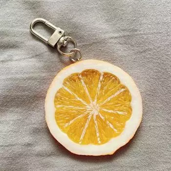 Брелки со свежими ломтиками лимона, сумка, подвеска, пряжка для ключей, украшения, автомобильные аксессуары