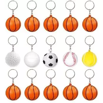 Брелки в виде баскетбольных мячей для вечеринок, баскетбольный мяч для снятия стресса, награда за участие в школьном карнавале, спортивный центральный элемент