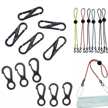Брелок 100 шт./компл. Маленький карабин с защелкой, защита от потери веревки, крючок для очков, цепочка, пряжка, пластиковая пряжка 8-Shaped