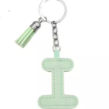 Брелок Алфавит Пряжка для ключей от машины Кисточка Держатель для ключей для бизнеса Креативный ПУ 26 букв Брелок Мужчина Letter I