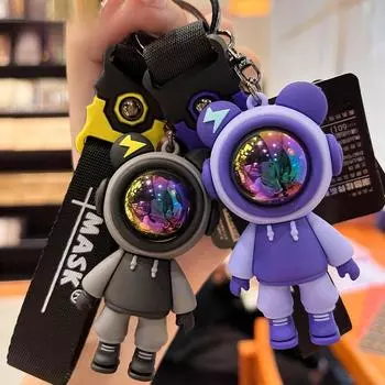 Брелок-астронавт «Медведь-молния» — мягкий пластиковый брелок-подвеска для сумки и автомобиля