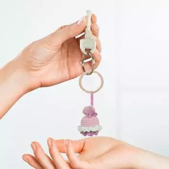 Брелок Аксессуары Кукольные Аксессуары Подвеска Вязаная Роза Подсолнух Мини Ручной Цветок розовый