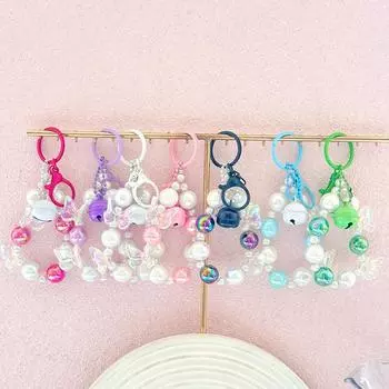 Брелок-бабочка, разноцветные бусины, подвеска для телефона, ремешок на запястье, брелок для ключей от машины, сумка, декор, чехол для наушников, подвески чёрный