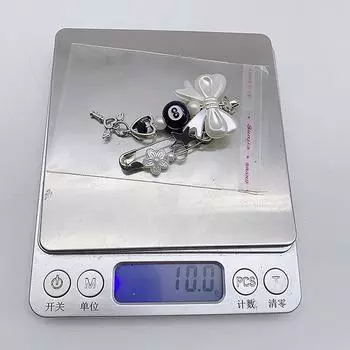 Брелок-бабочка с шариками и бусинами 8 размера Y2K Goth Брелок-булавка с бусинами Angel Key Love Buckle Подвеска