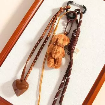 Брелок-бантик из плетеной веревки ручной работы, подвесной брелок в виде сердца для телефона, подвеска в виде сердца, маленькие подарки Style B