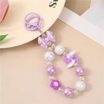 Брелок-бантик конфетного цвета с подвесками из бисера, кулонами для ключей от машины, женскими сумками, аксессуарами, ювелирными изделиями, подарками, брелоком белый