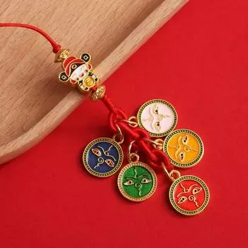 Брелок Богатства Бог Богатства Древний Золотой Брелок Подвеска Песок Золотая Медь Автомобиль Подвеска Сумка as the picture