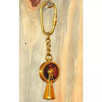 Брелок Brass Telegraph с блестящей отделкой из чистой латуни, размер 2 дюйма