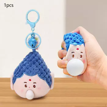 Брелок Будда плюшевый милый забавный мягкий мультяшный кулон реалистичный синий